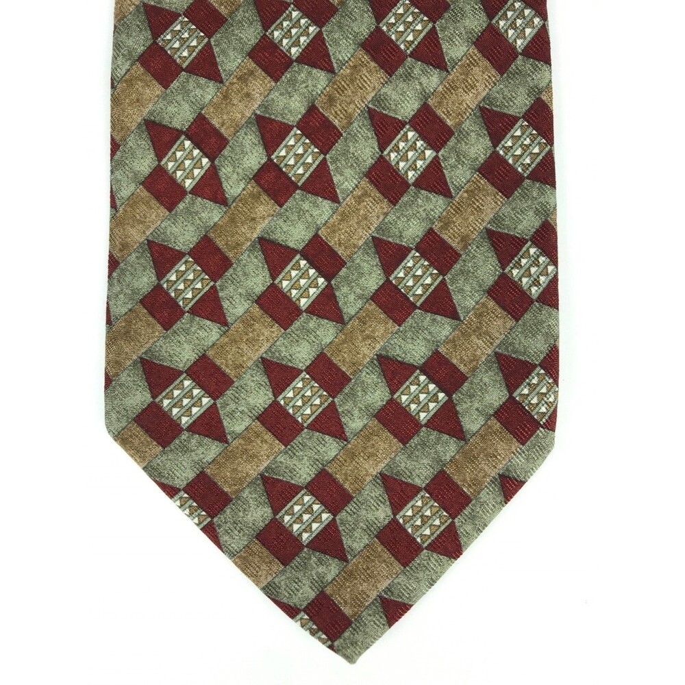 GUESS Men's Tie 100% Silk Handmade In Italy Multi-Color Geometric Necktie 57"